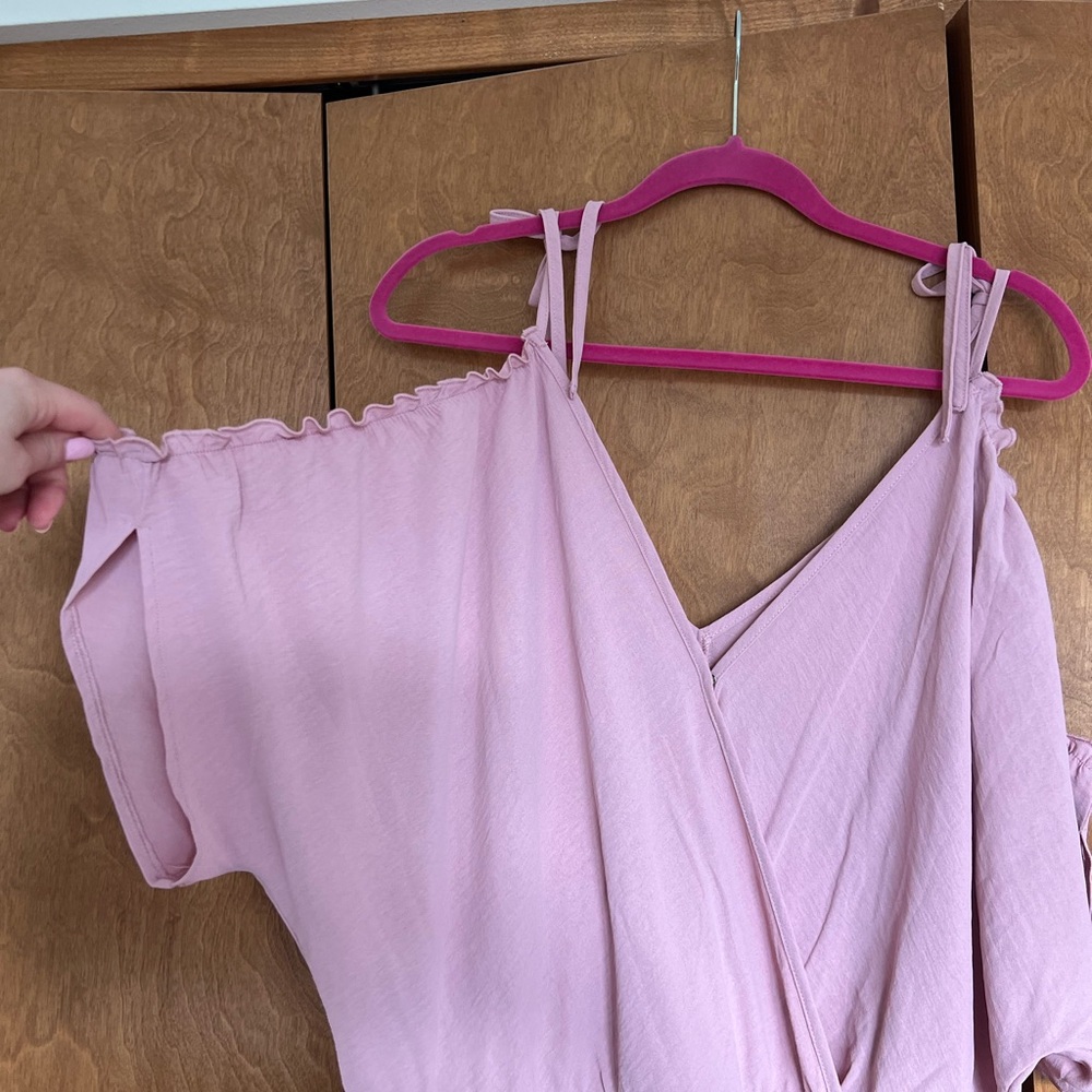 Pink Off-Shoulder Jumpsuit